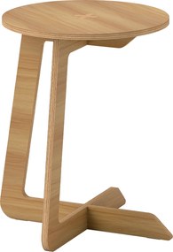 HOMCOM Măsuță auxiliară în formă de C Măsuță rotundă Montaj rapid pentru spații mici Living Dormitor Natural | Aosom Romania