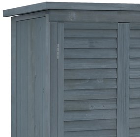 Outsunny Dulap de grădină pentru unelte din lemn, 2 rafturi, acoperiș bituminos, uși cu obloane, 87 x 47 x 160 cm, gri | Aosom Romania