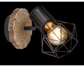 Aplica de perete design industrial PRISKA negru