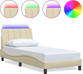 vidaXL Cadru de pat fără saltea Hanko cremă 80x200 cm țesătură