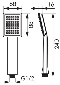 Para de dus, Ferro, Sinus, cu o functie, negru mat