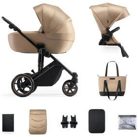 Cărucior de copii combinat 2 în 1 KINDERKRAFT PRIME 2 bej