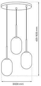 Lustră pe cablu ALIAS 3xE14/40W/230V negru/gri