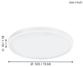 Eglo FUEVA 1 (97271) - Plafonieră LED dimabilă, 1xLED/25W/230V, 3000K