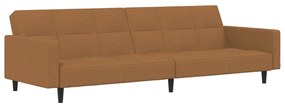 340678 vidaXL Canapea extensibilă cu 2 locuri, gri taupe, microfibră