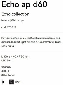 Aplica de perete cu lumina LED ambientala ECHO AP D60 OTTONE