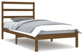 3104926 vidaXL Cadru de pat, maro miere, 100x200 cm, lemn masiv de pin