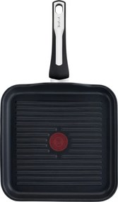 Tigaie grill Tefal SELECTION G2844032, 26x26 cm, Acoperire antiaderenta din titan, Thermo-Signal, Thermo-Fusion, Inductie, Negru