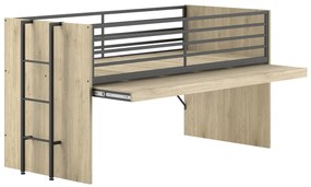 Set SAM în finisaj de stejar este format dintr-un Pat copii (90 x 200 cm) și 2 cufere cu uși.