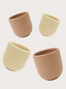 Set 4 Pahare Cafea Novum Margo Vanilie (2 pahare 80ml, 2 pahare 250ml)