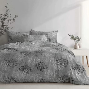 Stanex Lenjerie de pat din bumbac Crenguțe gri, 140 x 220 cm, 70 x 90 cm