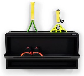 Pantofar negru cu deschidere înclinată/suspendat din metal 76x38x18 cm Sportiva – Spinder Design