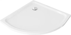 Mexen Flat brodzik semicircular slim 80 x 80 cm, alb, sifon crom - 41108080