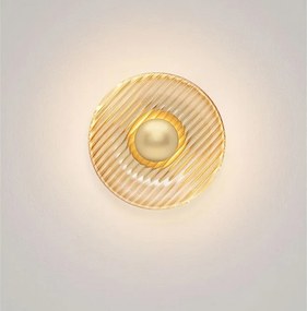 Aplica de perete moderna LED LAVINA auriu/ chihlimbar