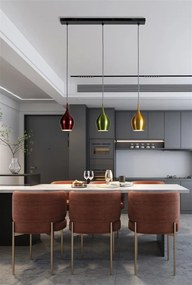 Lustra cu 3 pendule metal colorat Vibrant
