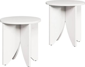 vidaXL Masă de cafea 2 pcs Alb