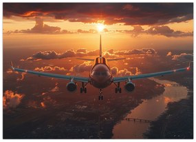 Tablou pe sticlă - Avion de transport (70x50 cm)
