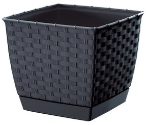 Jardinieră din plastic Ratolla Square, antracit, 19 x 15,9 cm, 19 cm