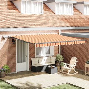 vidaXL Cortina Retractabilă galben și portocaliu 400 × 300 cm țesătură