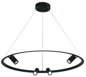 Lustra LED dimabila design modern Rings D-79cm negru