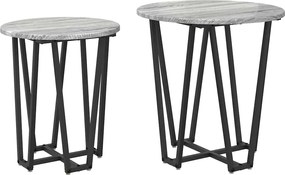 vidaXL Set măsuțe laterale 2 pcs Gri Sonoma și negru