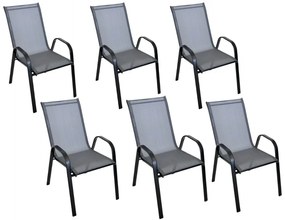 Set 6 bucati scaune de gradina TAVERNO gri/negru