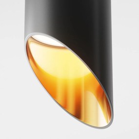 Spot aplicat design tehnic Lipari negru, H-15cm