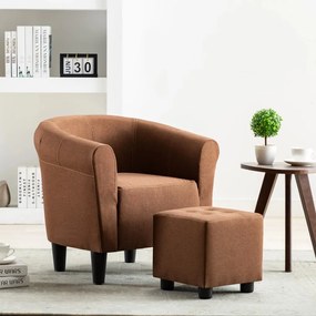 248026 vidaXL Fotoliu, maro, material textil