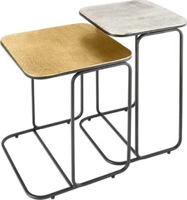 Set de 2 masute auxiliare Abstract auriu/ argintiu A-43516 VC