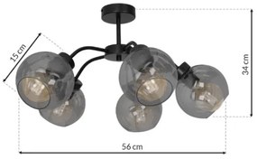 Lustră aplicată SOFIA 5xE27/60W/230V negru