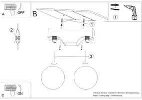 Plafonieră Sollux SL.1683 BULBO 2xG9/8W/230V fag/alb