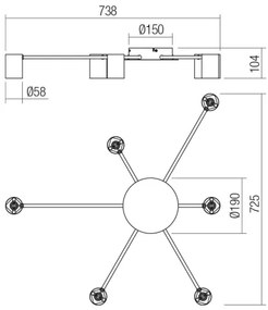 Spot Redo 01-4051 NOA 6xGU10/10W/230V auriu