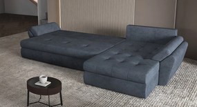 Colțar extensibil dumonde cu ladă de depozitare si sezut confortabil din spuma high-density, Loana XL Enjoy Antracit 335x185 cm