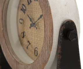 Ceas de masa maro din MDF, 23,5x7x24, Industrial Mauro Ferretti