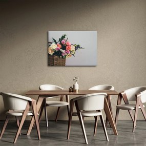 Tablou cu coș și flori (70x50 cm)