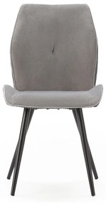 Scaune de dining gri-deschis 2 buc. din catifea reiată Adaya – Marckeric