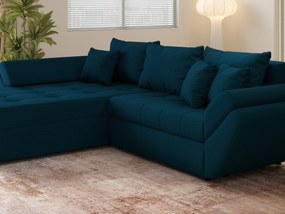 Colțar extensibil dumonde cu ladă de depozitare si sezut confortabil din spuma high-density, Loana Enjoy Petrol  270x185 cm