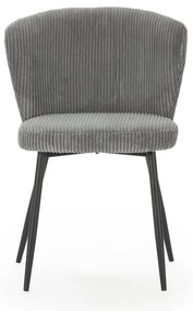 Scaune de dining gri 4 buc. din catifea reiată Megan – Marckeric