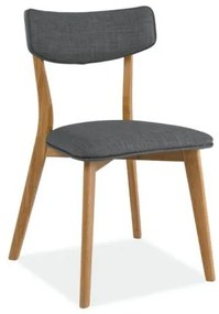 Set 2 scaune Karl material gri stejar H77 cm