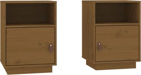 vidaXL Noptiere, 2 buc, maro miere, 40x34x55 cm, lemn masiv de pin