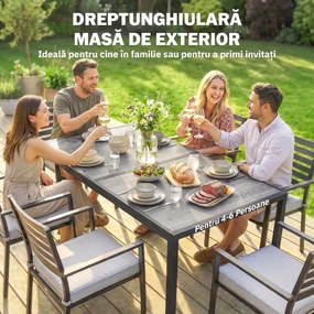 Outsunny Masă de grădină exterior pentru 6 persoane, balcon pentru terasă, pentru dining în aer liber | Aosom Romania
