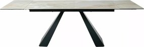 Masa extensibila Salvadore Ceramic bej lucios/negru mat L160-240xl90 cm
