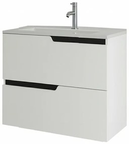 Mobilier pentru lavoar incastrat 60 cm, alb mat, Fluminia Bari Alb