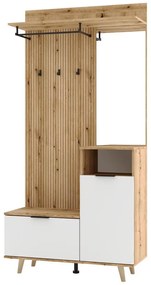 Mobilier hol Nadrano (stejar evoke + alb) . 1097141