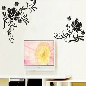 Sticker perete Black Flower Decor 3