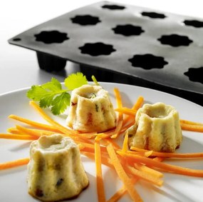 Tava de copt savarine Lekue 1010168, 30x17,5x2,8 cm, 360 ml, -60°C/+220°C, Silicon platinat, Rosu