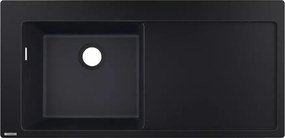 Chiuveta compozit Hansgrohe S51 SilicaTec negru grafit stanga 105x51 cm