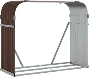 vidaXL Suport pentru bușteni, maro, 120x45x100 cm, oțel galvanizat