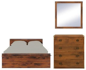 Set dormitor INDIANA, stejar sutter, cu pat 120x200, comoda cu 4 serta