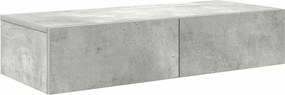 vidaXL Raft de perete cu sertare Gri beton 80x33x17 cm Lemn prelucrat